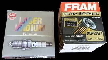 NGK Spark Plugs Laser Iridium Premium, Fram Ultra Synthetic Oil Filter