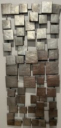 Silver Geometric Tiles Metal Wall Art Decor - 14x32