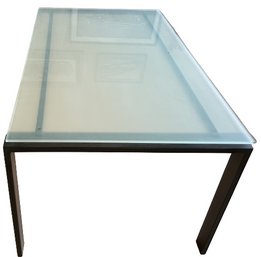 Glass & Metal Dining Table - 36x60x29