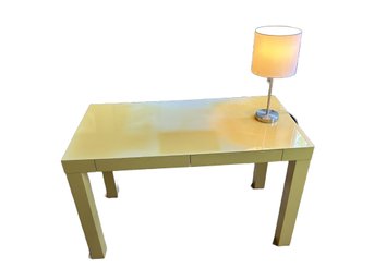 Yellow Office Table And Lamp  - 48x24x30