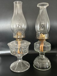 Antique Oil Lamps Measuring 17 Tall