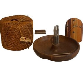 Ream Of Twine 6x8 , Wooden Nut Bowl With Utensils9.5,  Wooden Clock Without Battery 4x6.