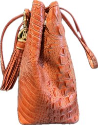 Brahmin Handbag, Julian Melbourne Tote With Matching Key Chain Tassel - Red, 11' Height