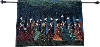 12 Women Woven Tapestry Wall Hanging 36x25