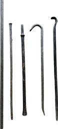 Various Metal Pry Bars & Rods, Longest Is 39.5in Long