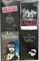 Broadway Musical Framed Posters- Phantom Of The Opera, Les Mis, Titanic & Cabaret (slightly Warped)- 14x22x1