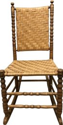 Small Woven Wood Rocking Chair