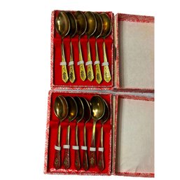 Small Thailand Bronze Spoons, 2 Boxes