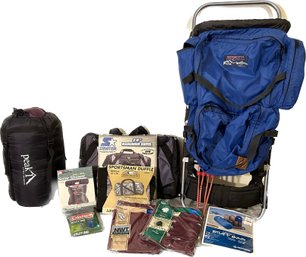 Camping Supplies- Jansport Hiking Backpack W/ External Framing-15Wx38H, Starter Duffel, Sleeping Bag & More!