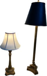 Brass Table Lamps (20in Tall & 32in Tall)