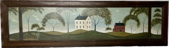 Framed Country House Print 39x11