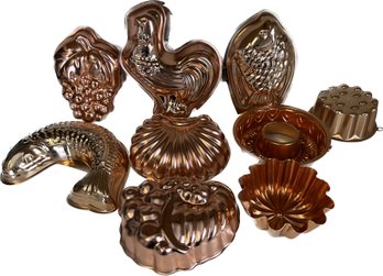 Collection Of Copper Cake Molds