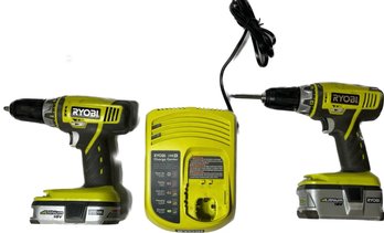 Ryobi 18-Volt Lithium Ion Drills With Tool Bag - 11Lx7Wx10H