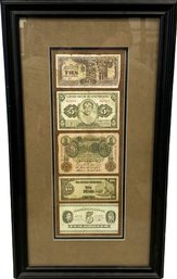 Framed Foreign Currency Bills-15.5x27.5