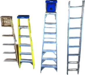 Ladders- Davidson Wooden (67in Tall)& Aluminum Scaffolding (16ft), Werner Fiberglass(69in) & Aluminum(91in)