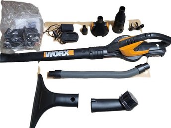 Cordless Worx 20v 120mph Multipurpose Blower 36'. Tested. Charging Unit Not Tested.