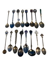 Collection Of Collector Spoons From Around The World (some Silver Plated)