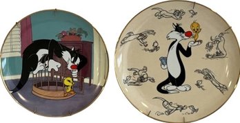 Sylvester & Tweety Collector Plates: Largest 10.5x10.5