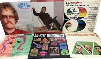 Vinyl Records (6)- Gordon Lightfoot, Johnny Mathis, Hootenanny, Leonard Sillmans
