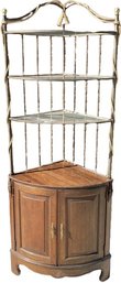 Corner Hutch With Glass Shelves  (31.5x83.5x22.5)