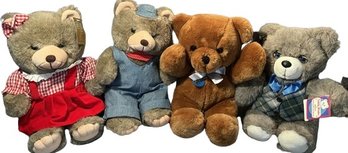 Plush Teddy Bears With Cute Outfits. All Around 13 Long
