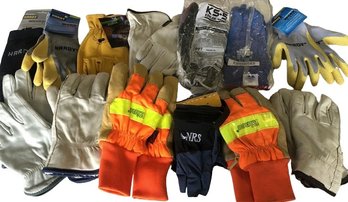 13 Pairs Work Gloves, 8 New
