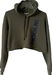 ROGUE, Ladies Hoodie, Size Small, Olive Green, Logo In Dark Blue