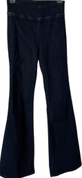 Ladies Designer Jeans, Frame, Size 0, Dark Blue, No Zipper Or Pockets, Elastic Waist, The Jet Set Flare,