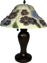 Glass Top Floral Lamp