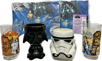 1977 Burger King Star Wars R2-D2/C-3PO And Chewbacca Cups, 1997 Storm Trooper Mug, Darth Vader Mug, And More