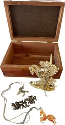 Gold Unicorn Home Decor, Unicorn Wooden Box, Unicorn Necklace And Many More, 7'