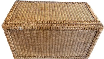 Rectangular Wood Rattan Storage - 36.5Lx20.5Wx20.5H