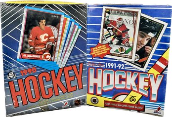 2 BOXES - O-pee-chee 1990-1992 Hockey Cards With Bubble Gum