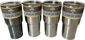 Raw Steel Stainless Steel Tumblers, Double Wall 30oz (4)
