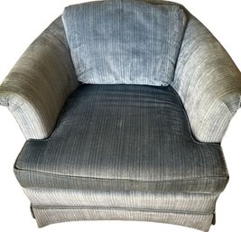 Blue Round Arm Chair 28x 33x26H