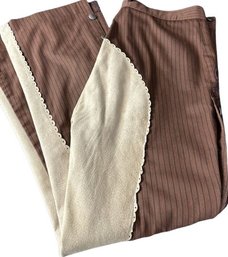 Old West Clothing-Striped Pants With Suede And Embroidery, Waist 36, 30 Inseam