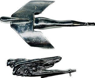 Pair Of Winged Hood Ornaments