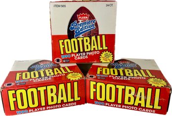 3 BOXES - 1990 Fleer Premiere Edition Football Player Photo Cards