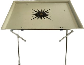 Mid Century Metal Folding Table, 22x16x23.5