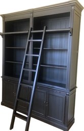 Large Wall Bookcase With Ladder, Must Bring Tools And Disassemble 3/16 Hex, 79W 95H 17D