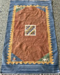 Blue/Orange Area Rug - 70Lx45W