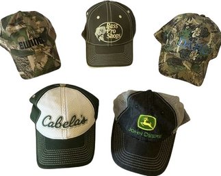 Six Adjustable Hats Including Cabelas & Bass Pro Shop