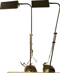 2 Brass Floor Lamps, Tested & Working - 15x55