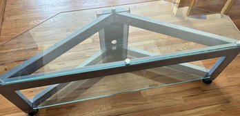 Glass And Metal Entertainment Center, 58x19.5x18H