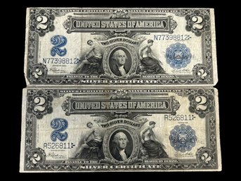 Washington Silver Certificate $2 Bills (Both Series 1899)