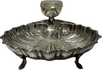 Crescent Silver Shell Try With Detachable Silver Cup  - 12'L