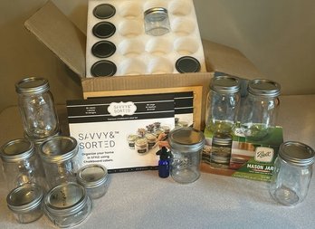 Assorted Jars And 2 Sets Of Labels