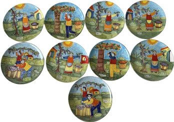 (9) Nino Parrucca Italian Matching Plate Set