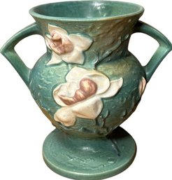 Floral Vase With Handles By Roseville- 8 In Tall, 8.5 Wide Handle To Handle