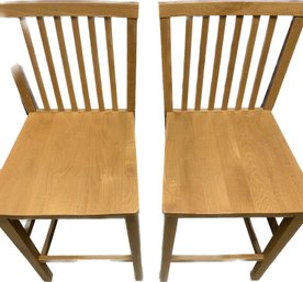 2 Wood Bar Chairs